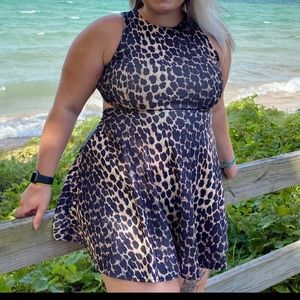 Cheetah dress with side cut outs